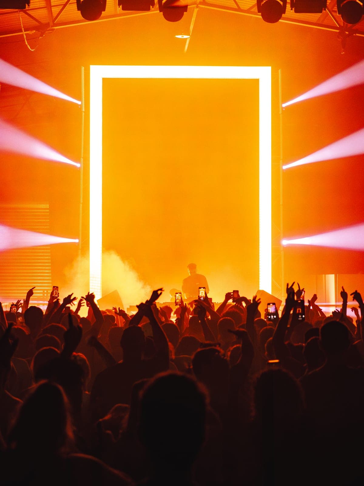 Amber beams across the floor